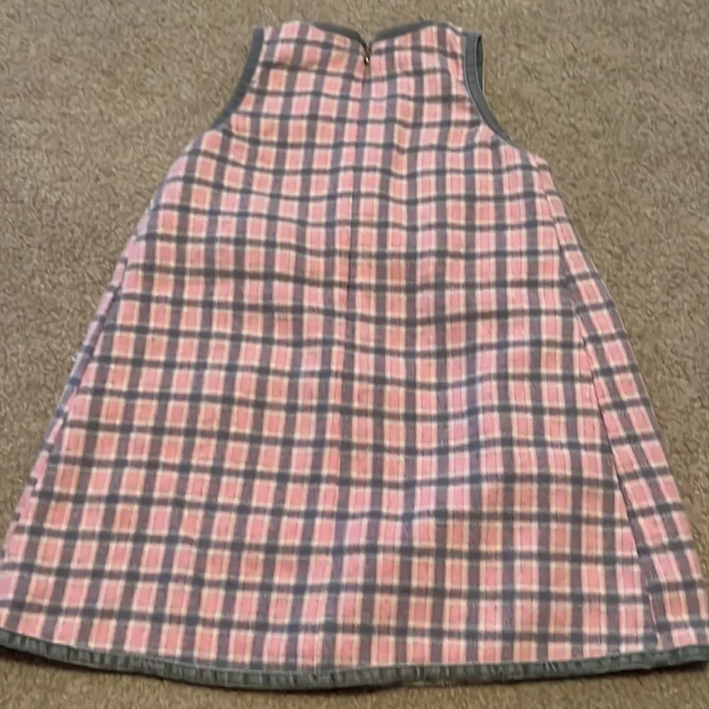 The Children’s Place Pink and Gray Plaid Sleeveless Wool Formal Dress- 3T Vintag